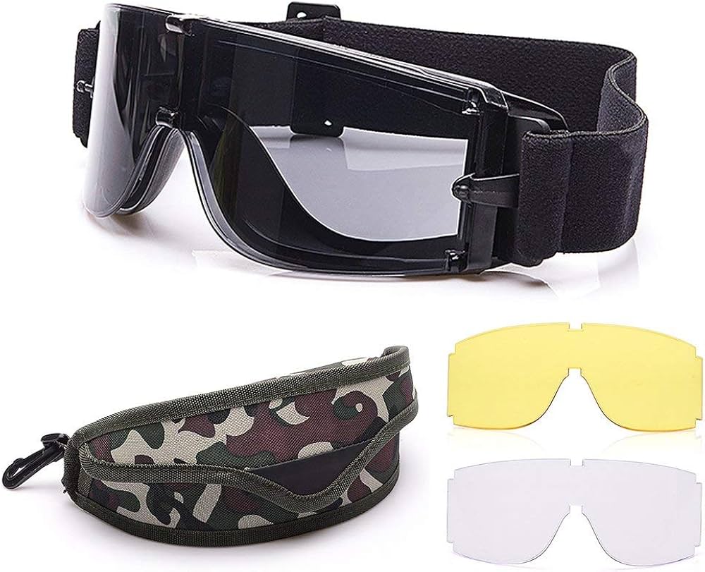 Test balistyczny kulki airsoftowej odbijającej się od soczewki okularów ASG z atestem wytrzymałości