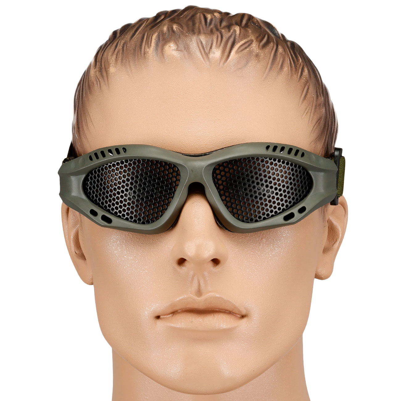 grupa graczy ASG w okularach ochronnych na polu bitwy z bronią