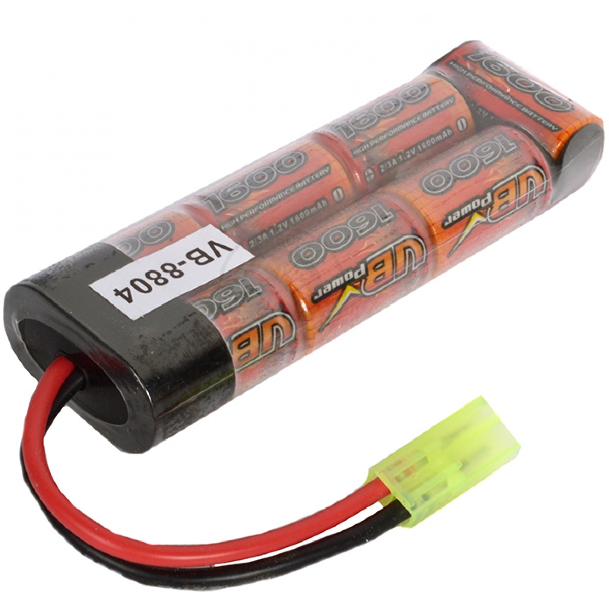 replika ASG otwarta z baterią NiMH w magazynku i kablami połączonymi