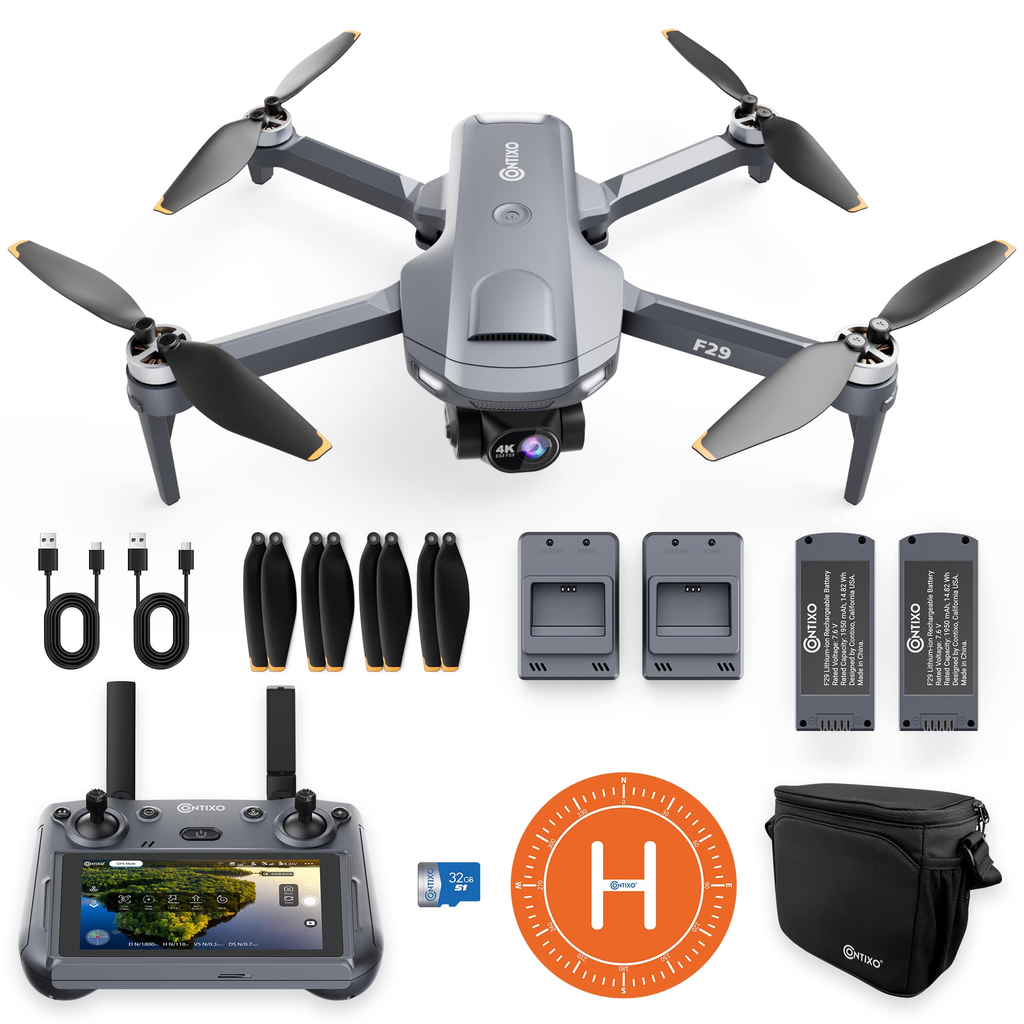 dron z kamerą w dłoniach dron w rękach użytkownika z ekranem smartfona w tle